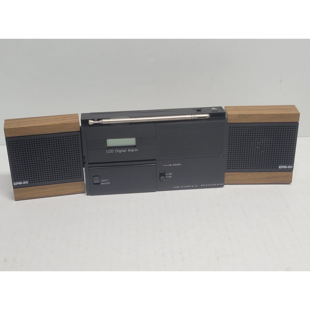 Vintage EPM-80 Sound System Portable AM/FM Stereo Radio LCD Digital Alarm Clock